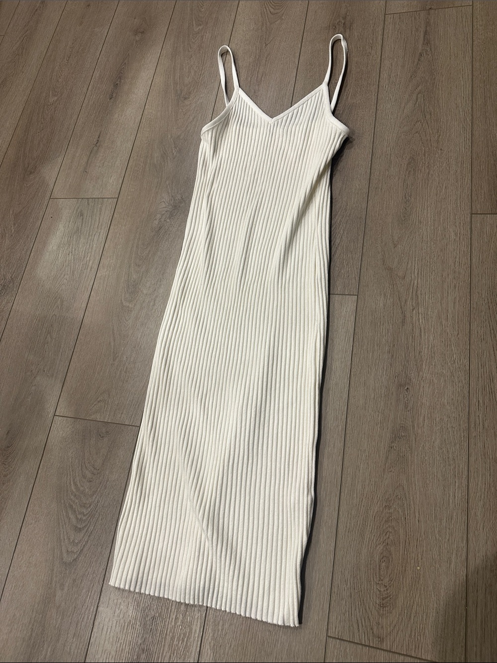 Zara white ribbed tank midi dress size L